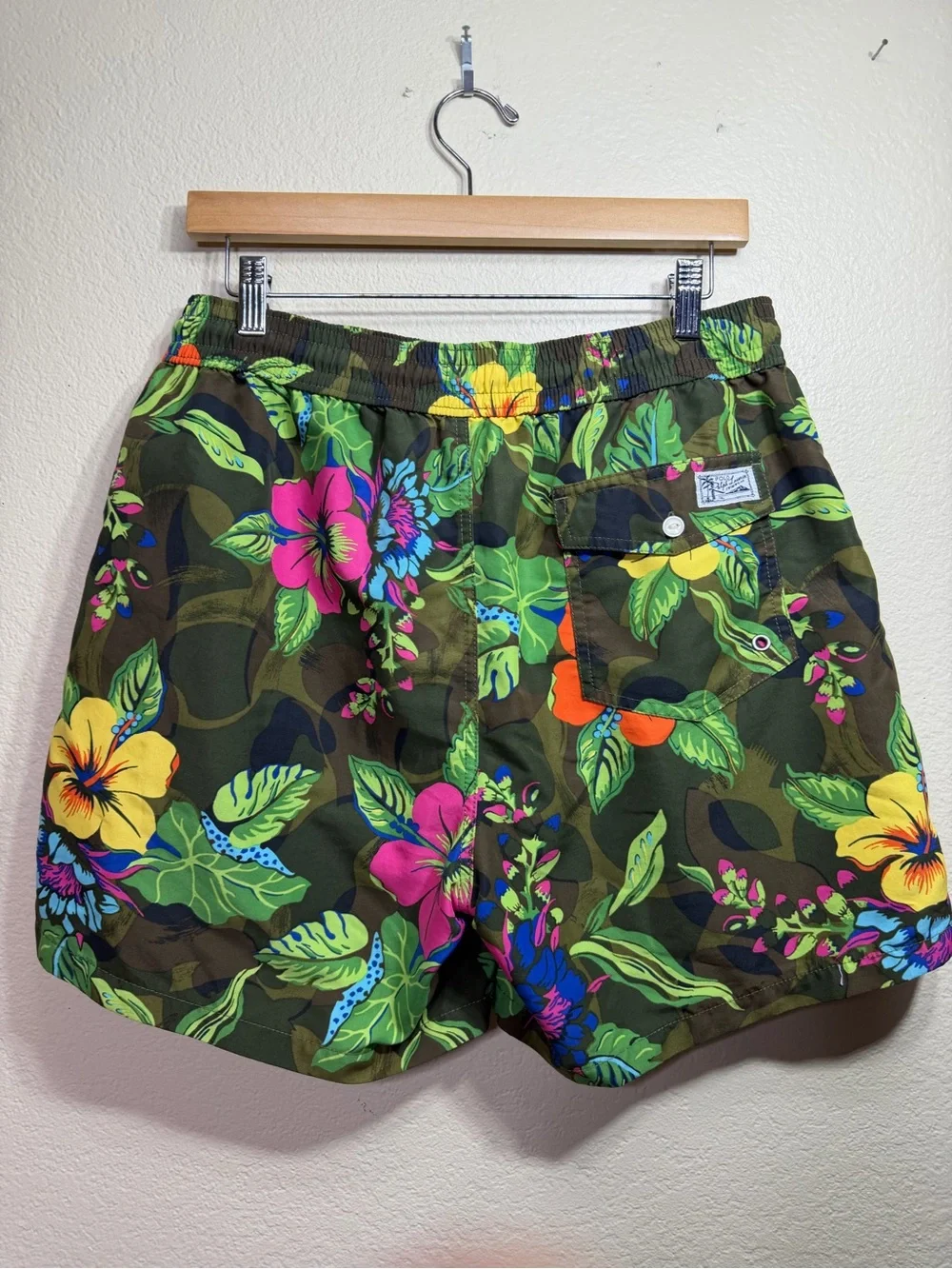 Polo by Ralph Lauren Men's Floral Swim Trunks Large Beach Vacation